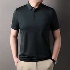 2024纯色休闲款Polo衫男短袖夏季青年百搭T恤男上衣CMJZ3355-P45，男装T恤，星座1105-3