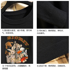 M67216-P45加绒款-P65圆领毛衣男大码针织衫男毛线衣线衫砖墙，男装针织衫/毛衣，电商A040A