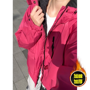 现货5W件冬季三防美式boxy解构连帽雪山冲锋衣棉衣男女棉服厚外套图片
