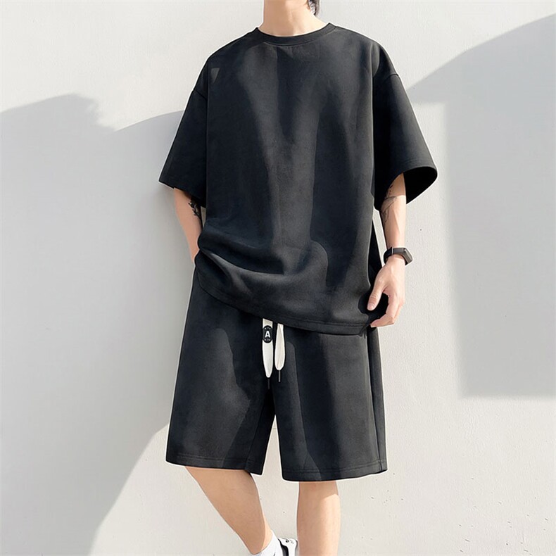 夏季重磅半袖短袖T恤情侣套装T3553上衣26-DK8514裤子26【特价】,男装T恤,电商A007