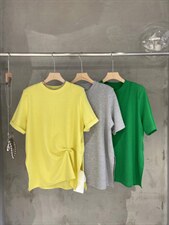 夏季新款净版两侧开叉T恤，女装T恤，FU