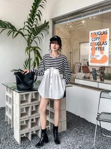 爱美欧 秋装现货 针织拼接小衫图片