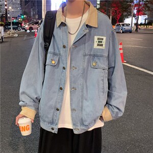 vintage复古牛仔外套男春季韩版潮流港风潮牌宽松夹克J896-p58，男装工装外套，星座1008-2
