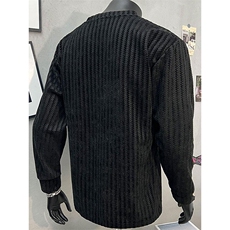 美式高街千鸟格子长袖T恤男女亨利V领英伦雅痞休闲宽松长袖打底衫，男装T恤，电商A443