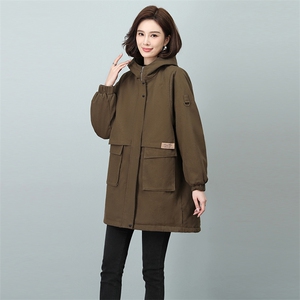 时尚女装派克服加绒加厚保暖宽松外套图片