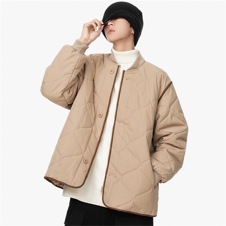 1506/M6081/P80 冬季情侣棉衣薄款立领棉服男葫芦格棉袄外套2图片