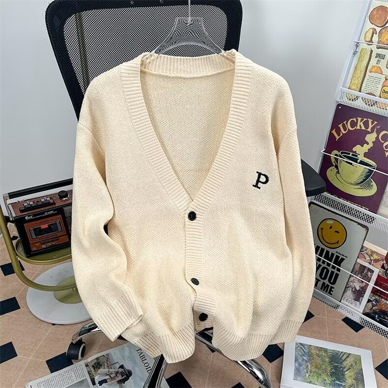 春秋外套上衣秋款针织衫毛衣男女慵懒宽松中长款灰色开衫外穿，男装针织衫/毛衣，星座1013