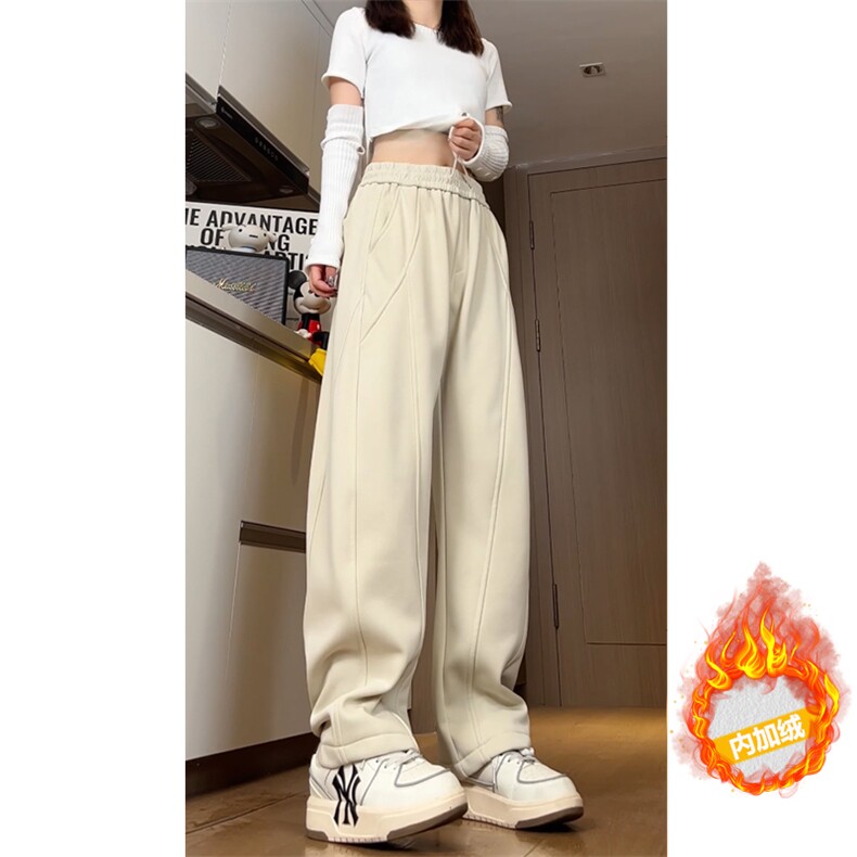 25新款男女480克重磅加绒加厚解构拼接弯刀卫裤504-K224-特P45图片