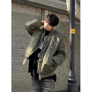 冬季美式高街夹衣服男款飞行员棒球工装外套痞帅潮牌MY6102图片
