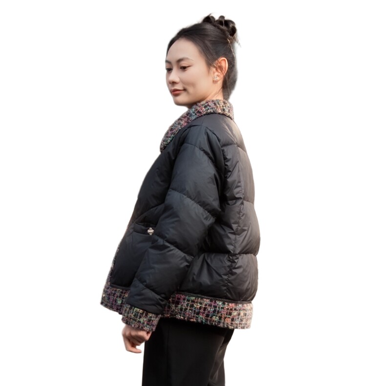 2025冬装常规保暖外套民族风羽绒短款小香风,女装羽绒服,沫晗依美