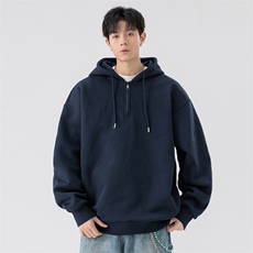 男女同款学生卫衣320克光版半拉链连帽套头卫衣A406W122P35，男装卫衣，星座309（原A406）
