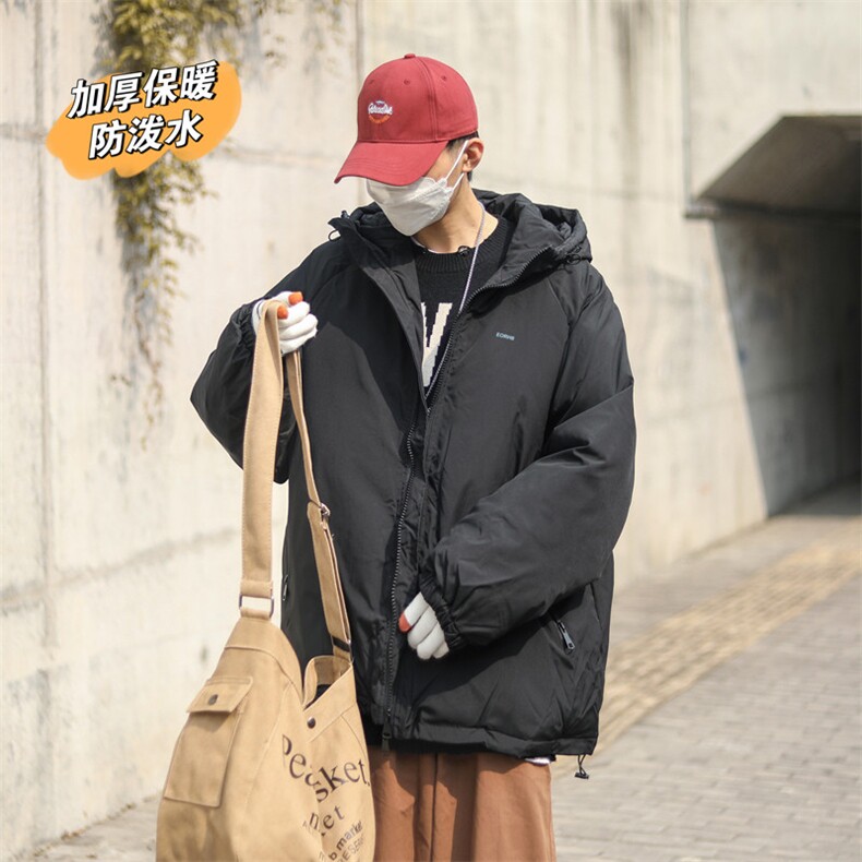 新款冲锋衣棉服秋冬防水复古连帽外套男潮牌ins加厚棉衣VY02-p85图片