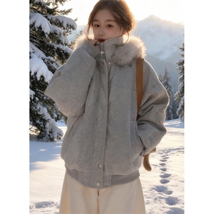 派克羽绒服女款东北防寒服美式座山雕连帽棉服外套 M7886图片
