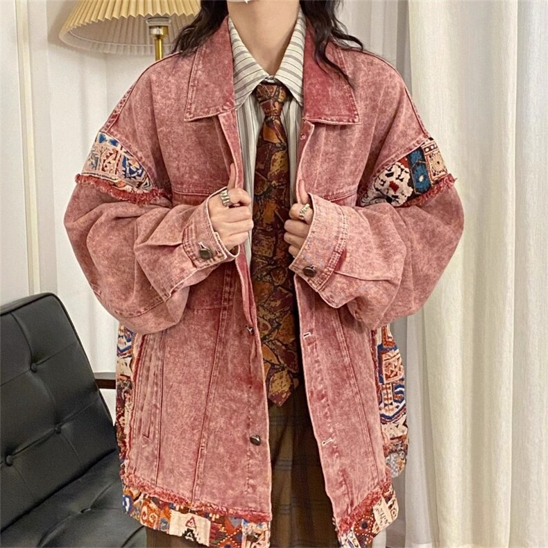 春秋牛仔外套男毛边休闲痞帅潮牌水洗复古宽松男女夹克JK111P73,男装工装外套,星座1013-5