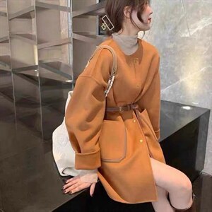 2021秋季新款气质淑女甜美优雅百分百羊毛双面呢外套,其它,L·H·X