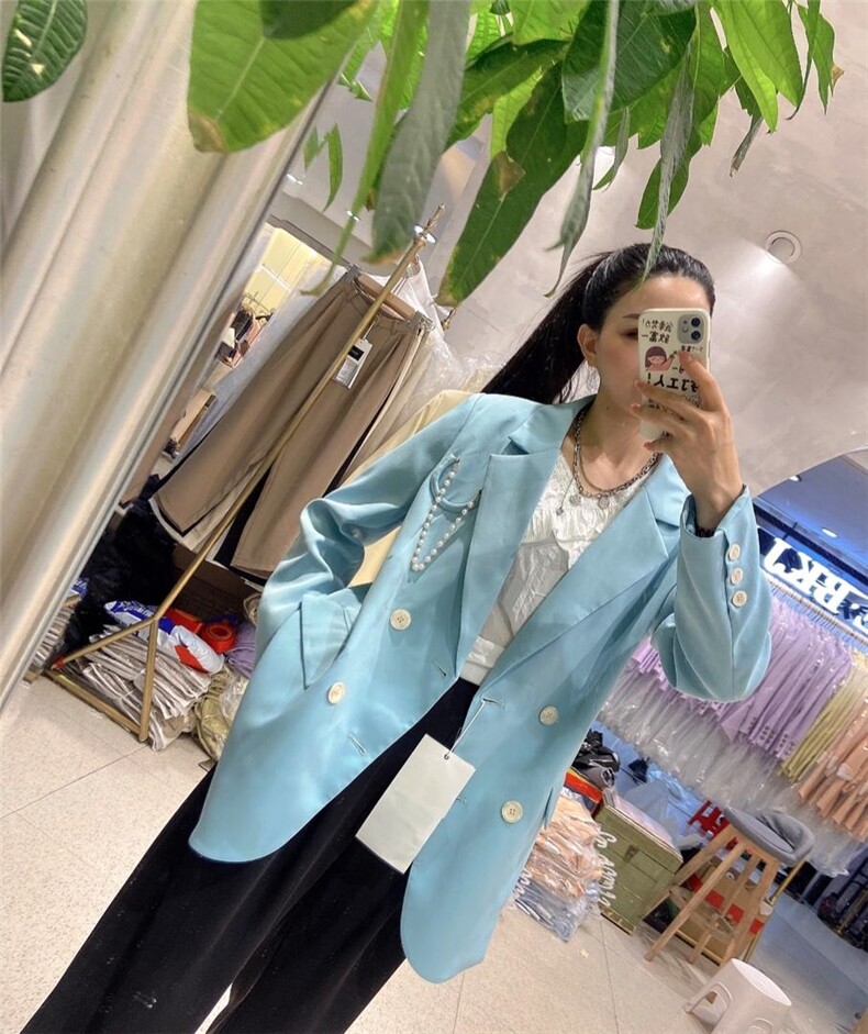 【现货】珍珠配饰西服，女装，朗色千秋