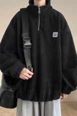 仓库大货DSA059-WY7870-p48控68立领半拉链大码百搭绒感卫衣，男装卫衣，电商A059