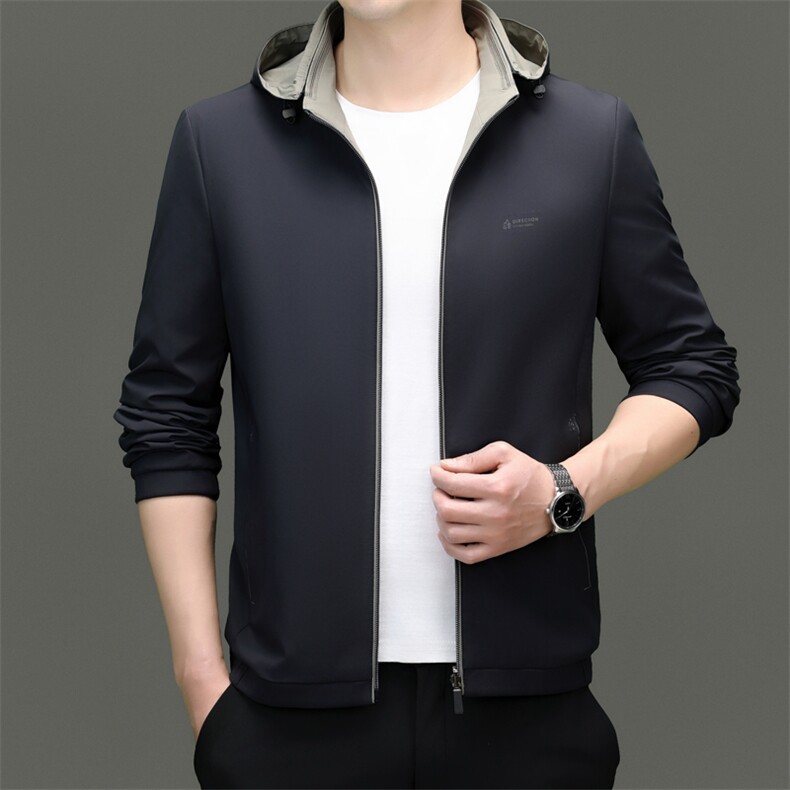XL-K8525秋冬新款男士夹克双面穿商务休闲时尚青年男装纯色外套图片