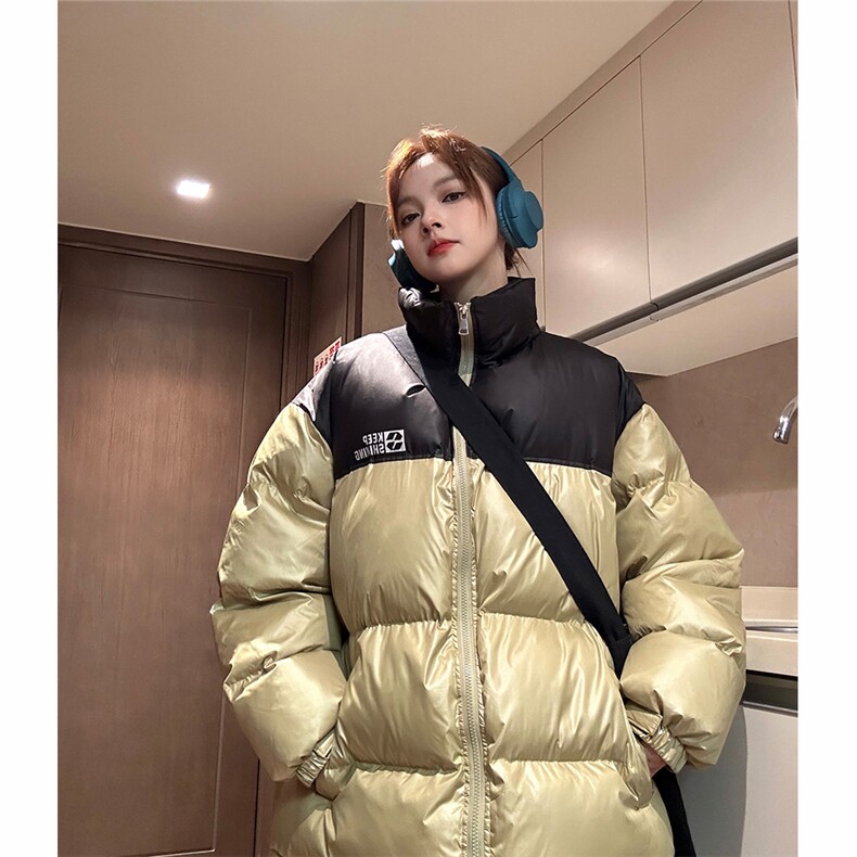 EQ337 撞色字母印花加厚保暖冬季棉衣外套男女情侣装面包服棉袄图片