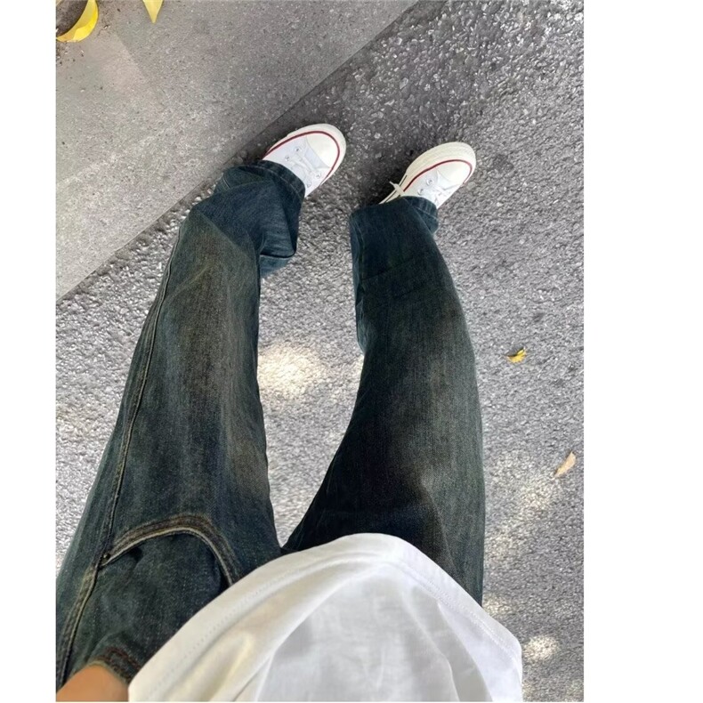 复古牛仔裤男美式潮牌宽松直筒裤水洗做旧阔腿裤513ACK2699P38,男装牛仔裤,星座513A