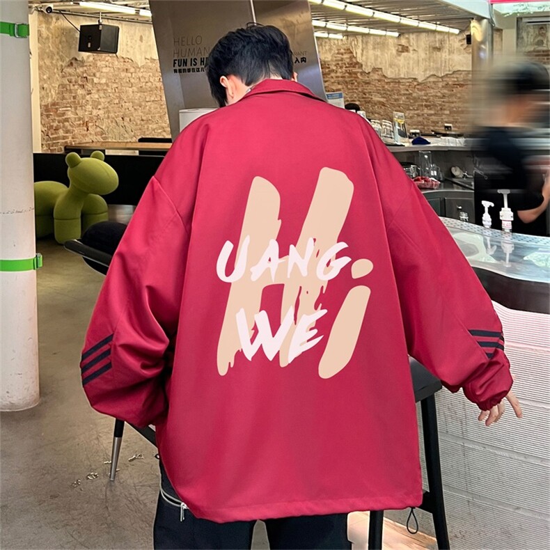 电商DSA028-JKHV1082P60100聚酯新款港风条纹工装夹克男控88,男装夹克,电商A028