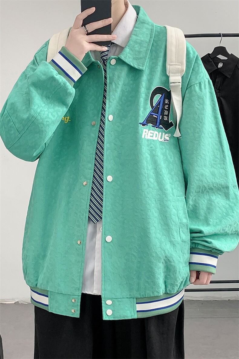 2023秋装潮刺绣设计休闲夹克中性风男女韩版棒球服外套8007-P85,男装夹克,电商A441-1