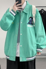 2023秋装潮刺绣设计休闲夹克中性风男女韩版棒球服外套8007-P85，男装夹克，电商A441-1