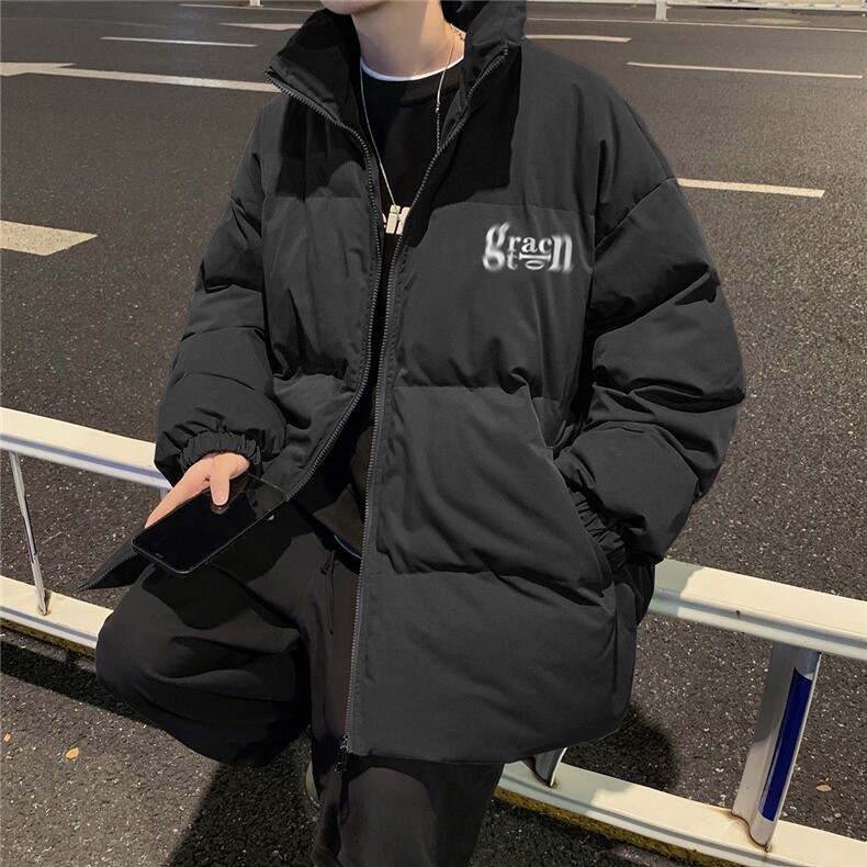 港风夜景冬款字母印花宽松休闲立领棉服A247-MY2091特批65控98,男装棉衣,电商A247