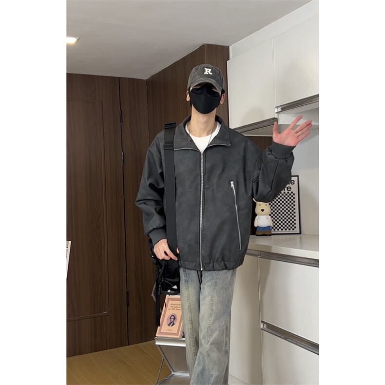 量大优双拉链美式复古做旧PU皮夹克X1213-DY2315-特批80,男装夹克,星座1213