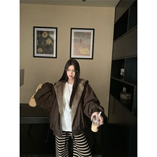 两面穿现货重磅短款座山雕棉衣男女双面穿毛毛绒棉服加厚外套，男装棉衣，电商A486-1