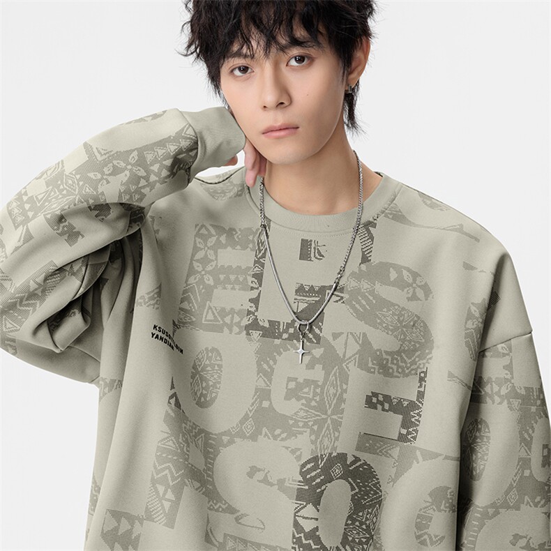 大码秋冬潮流印花卫衣男宽松休闲W9906,男装卫衣,星座1107-1