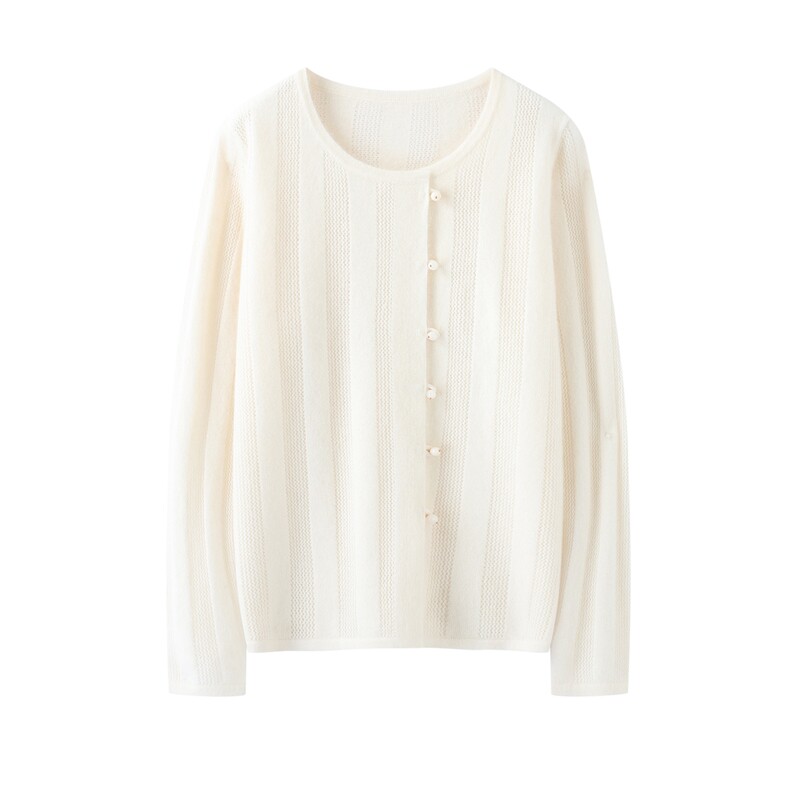 2025年秋季长袖单件斜门襟开衫时尚百搭通勤简约休闲，女装羊绒衫，鹿一羊绒