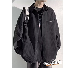 384-P36新款流行工装衬衫式外套男秋冬季2025新款长袖衬衣，男装衬衫，电商B323A