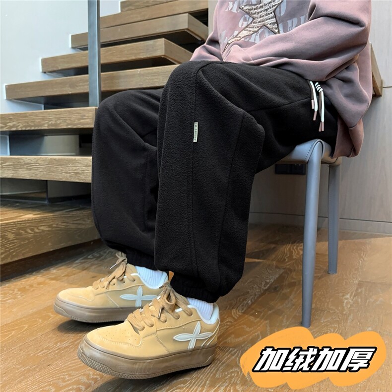 2025冬季新款美拉德重磅加厚加绒保暖束脚裤男士休闲裤K6623-P50,男装棉衣,电商A006