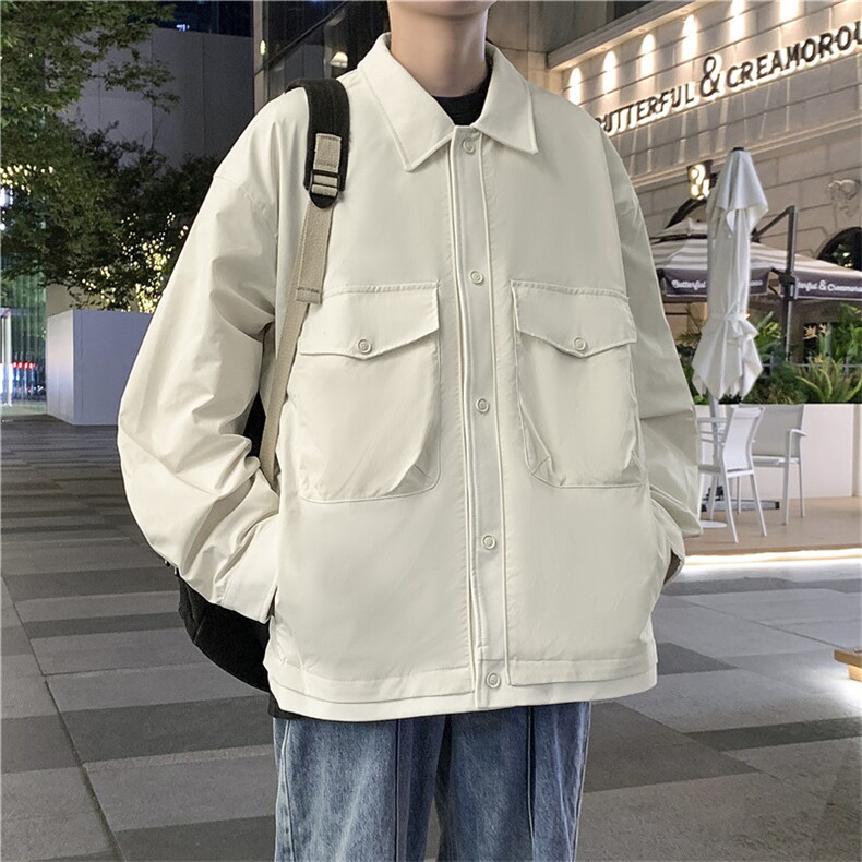 翻领外套秋季2026新款潮牌男装夹克休闲宽松上衣 A436-W102-P68图片