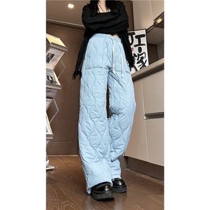 抖音品质冬季潮流情侣葫芦格宽松休闲保暖棉裤B315-K866-p55控78图片