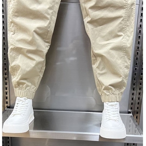 休闲裤男士夏季2025新款薄款工装束脚裤潮流时尚运动裤小脚九分裤图片