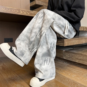 K25105特批25控49秋季新款潮牌扎染休闲裤男慵懒美式直筒裤男裤子图片