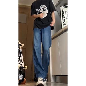 夏季超薄冰丝牛仔裤松紧腰宽松休闲KJ101 P45图片