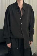 初秋新款-痞帅高品质长袖衬衫男宽松休闲上衣A351-AC25618-特批65，男装衬衫，电商A351