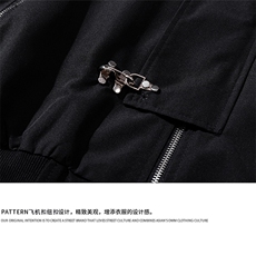 1白底翻领美式复古金属飞机扣可拆卸胸针夹克男JK77769P85控118，男装夹克，星座226-2