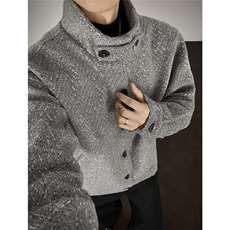 鱼骨条纹呢子内胆加棉加厚棉衣宽松立领棉服A170-N63-P118，男装棉衣，电商A170