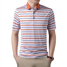 夏季新款冰丝薄款短袖2022T恤男中年休闲免烫宽松翻领polo衫男装，男装T恤，电商B212（原钱塘6029）