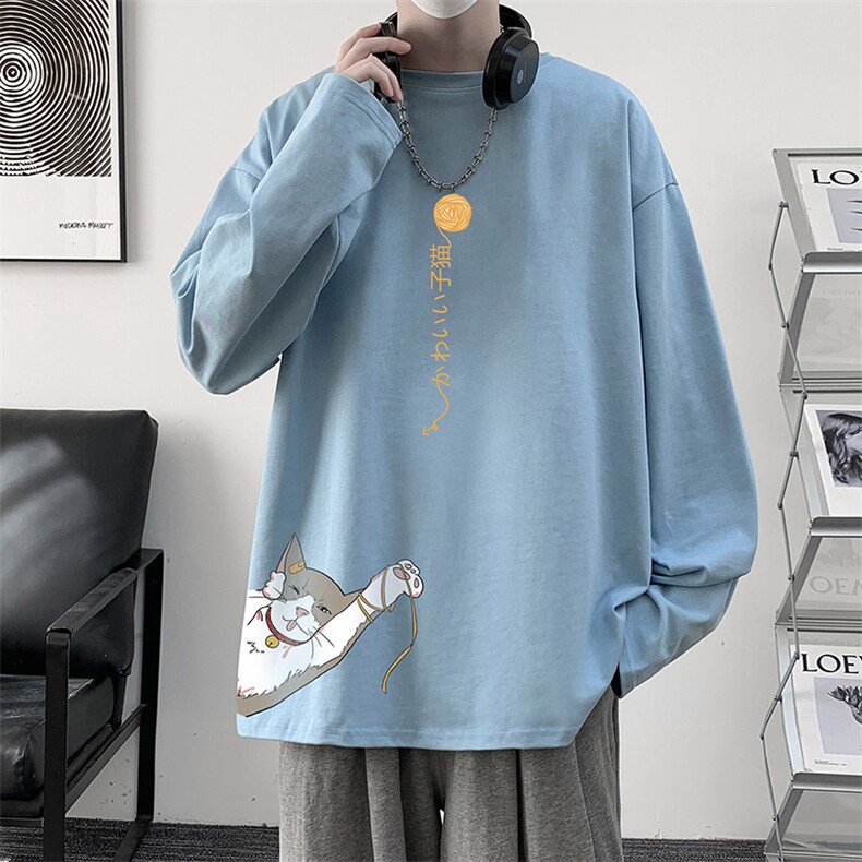 控48重磅230g纯棉长袖t恤男大码圆领卫衣打底衫TX3013-P28,男装T恤,电商A040