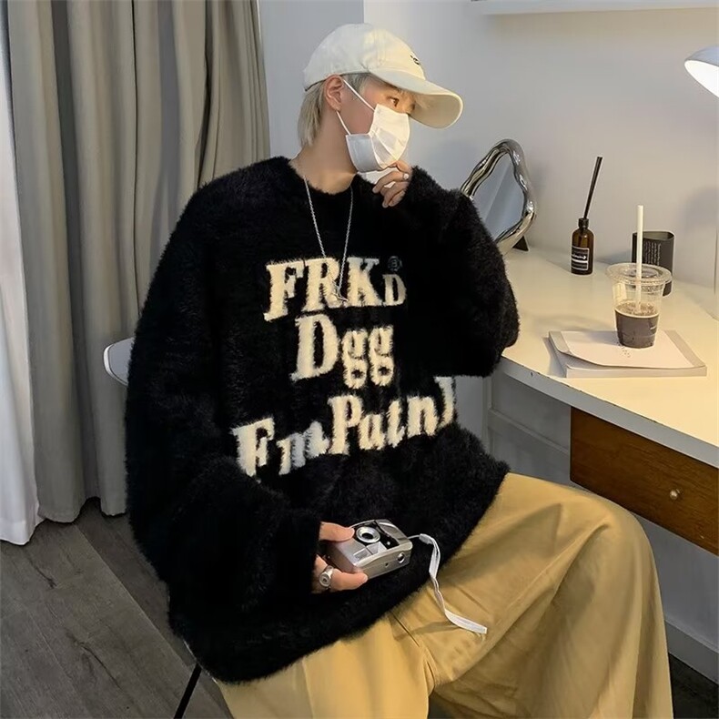 秋冬季红高级感慵懒风针织衫毛衣男套头线衣潮流MZ63-P55,男装针织衫/毛衣,星座1109-3