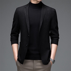 B-X21093男式2023秋冬新款西装男无痕压胶西服外套商务休闲P235，男装西服，电商B360