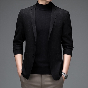 B-X21093男式2023秋冬新款西装男无痕压胶西服外套商务休闲P235图片