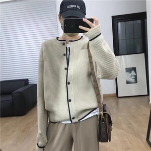 开衫常规款单件常规通勤简约款百搭开衫,女装针织衫/毛衣,鑫之绒