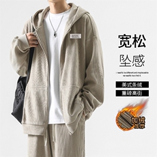 时尚休闲百搭外套垂顺休闲宽松条绒TK883-常规特批78加绒特批88，男装卫衣，星座718