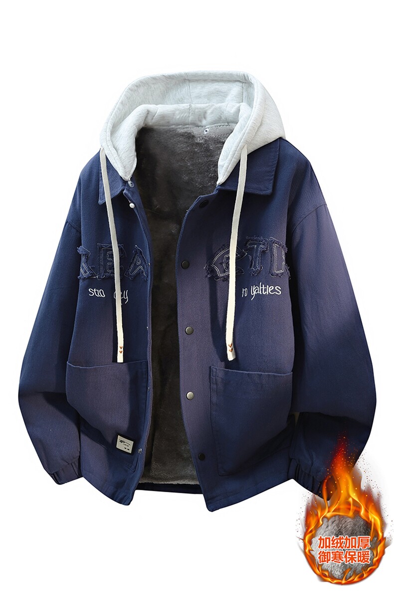 立体得物新款潮牌加厚连帽休闲假两件夹克外套A436-JK2538-P90,男装夹克,电商A436